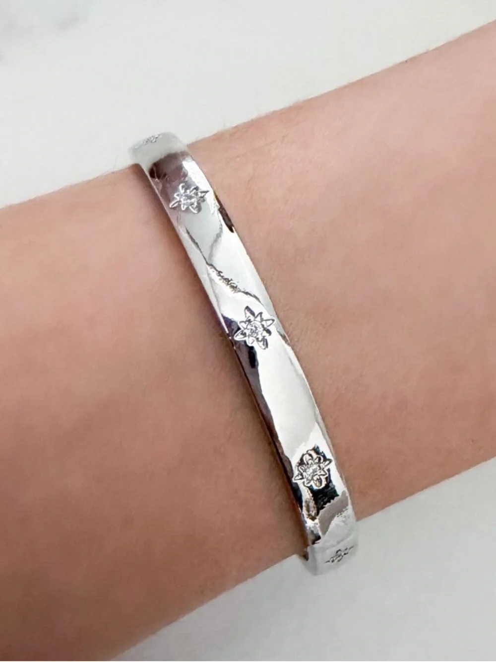 925 Sterling Silver Cuff Bracelet Star Celestial Bangle Bracelet Hypoallergenic
